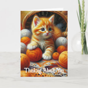 Carte Réfléchissez à vous Cute Orange Kitten