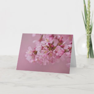 Carte Reflets Rose Pâle des Fleurs de Cerisier Sakura