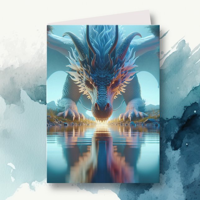 Carte Réflexion dragon Anniversaire (Créateur téléchargé)