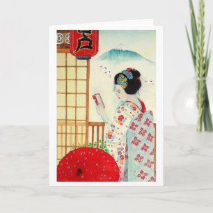 CARTE RÉFLEXION, JAPONAIS GEISHA