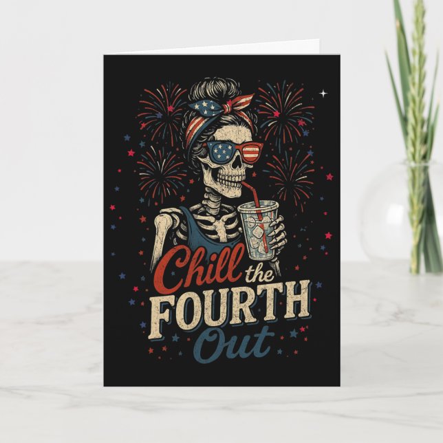 Carte Refroidir le quatrième, drôle de squelette américa (Devant)