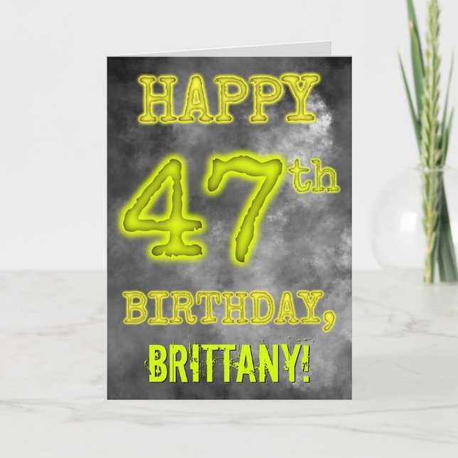 Carte Regard d'aura lumineux effrayant "Joyeux 47e ANNIV (Devant)