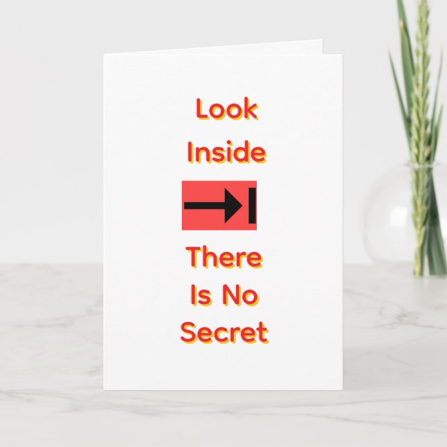 Carte Regardez à l'intérieur Il n'y a pas de message sec (Devant)