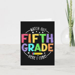 Carte Regardez la 5e année ici je viens le premier jour