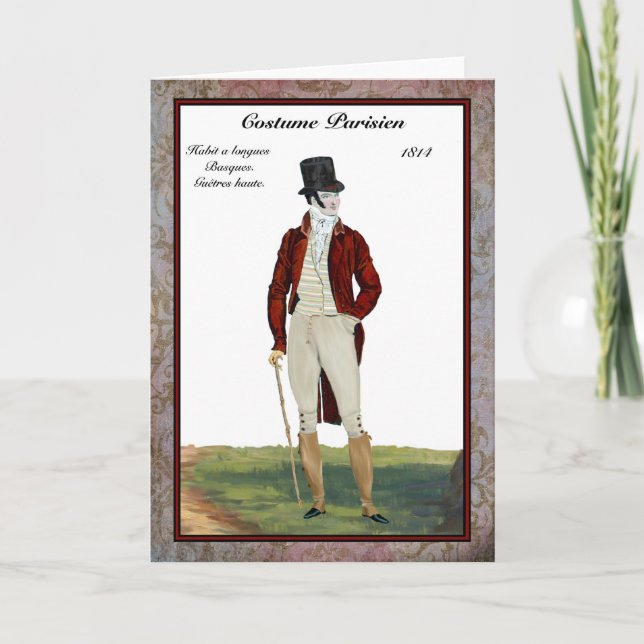 Carte Regency Fashion 1814 greeting card (Devant)