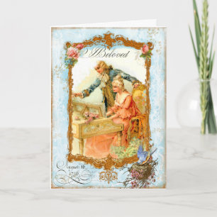 Carte Regency French style Romantique Couple de musique