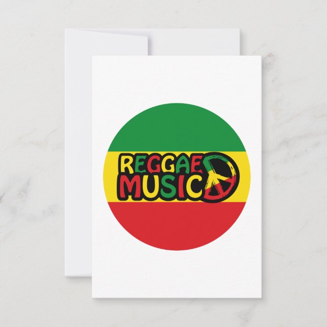 Carte Reggae Design de musique avec style rastafari et c (Devant)