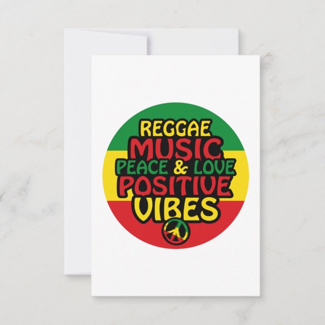 Carte Reggae design with positive quotes and reggae flag (Devant)
