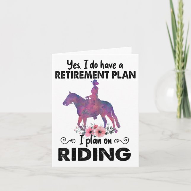 Carte Régime De Retraite Équitation Cheval Lover Cheval  (Devant)