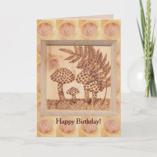 Carte Région boisée rustique d'anniversaire d'automne de (Devant)