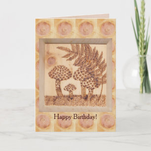 Carte Région boisée rustique d'anniversaire d'automne de