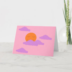 Carte Réglage du soleil avec des nuages : bleu carnation