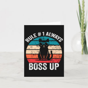 Carte Règle 1 Toujours Boss Up Chat Drôle Mème Hommes Fe