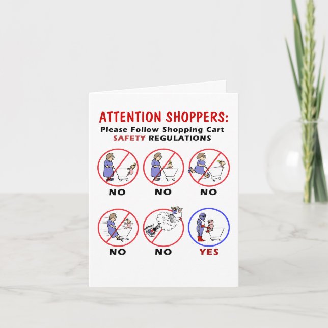 Carte Règlement de sécurité du panier d'achat - Joyeux A (Devant)