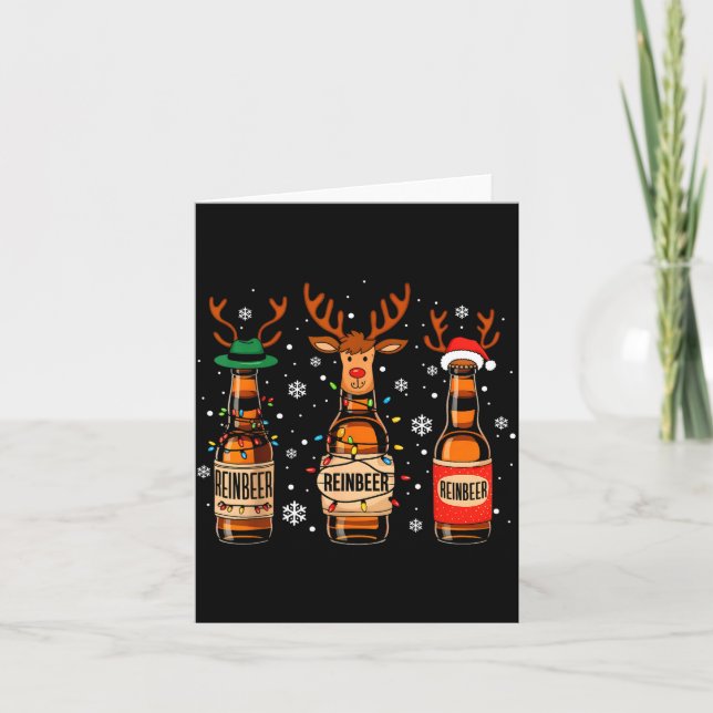 Carte Reinbeers Funny Reindeer Beer Christmas Drinking X (Devant)