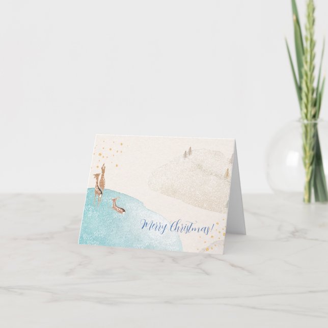 Carte Reindee de vacances d'hiver (Devant)