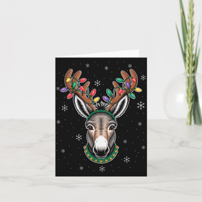 Carte Reindeer Antlers Cute Christmas Animal Xmas Kids  (Devant)