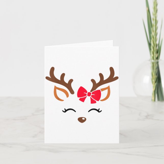Carte Reindeer Face Gles Christmas Costume Xmas Pajama G (Devant)