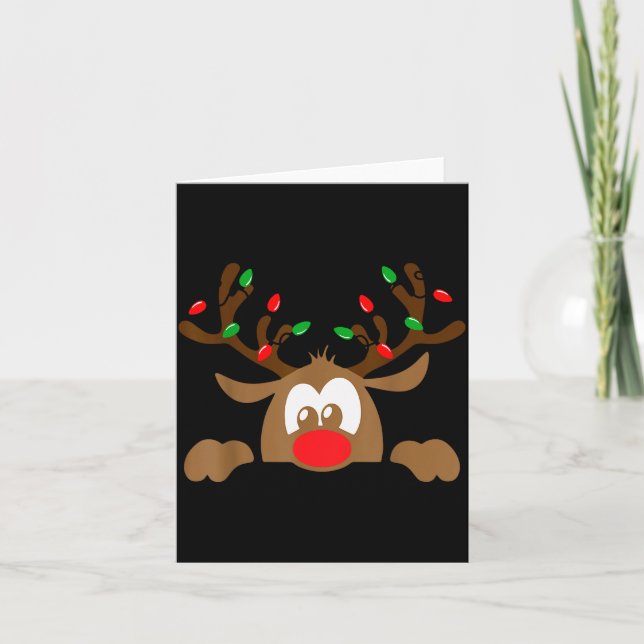 Carte Reindeer Face Matching Family Christmas Deer Girl  (Devant)