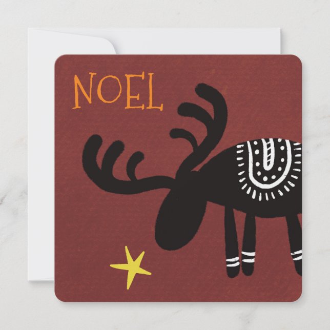 Carte Reindeer found the star: Christmas card, flat (Devant)