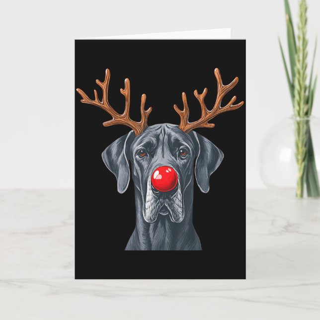 Carte Reindeer Great Dane Christmas Great Dane Dog Mom D (Devant)