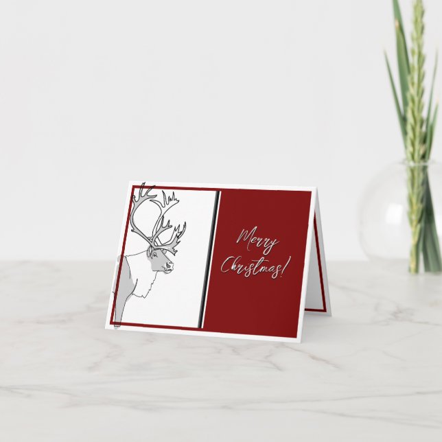 Carte Reindeer Joyeux Noël Personnalisable (Devant)