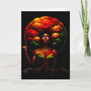 Carte Reine Afro Femme Noire Racines Africaines Mélanine