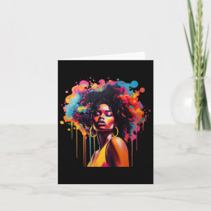 Carte Reine Afro Mélanine Dégoulinante Juneteenth Africa