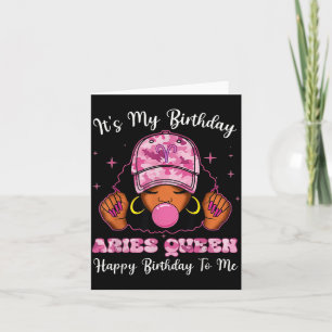 Carte Reine Bélier Anniversaire Femme Noire Zodiaque Ann