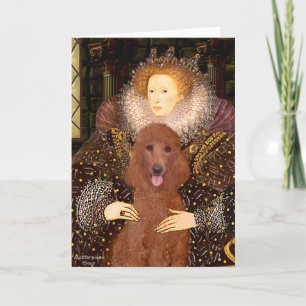 Carte Reine - Caniche standard rouge foncé #1