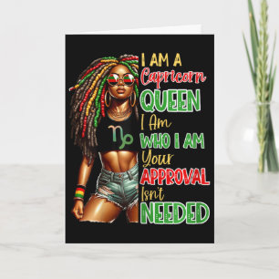 Carte Reine Capricorne Noire Femmes Afro-Américain Juin