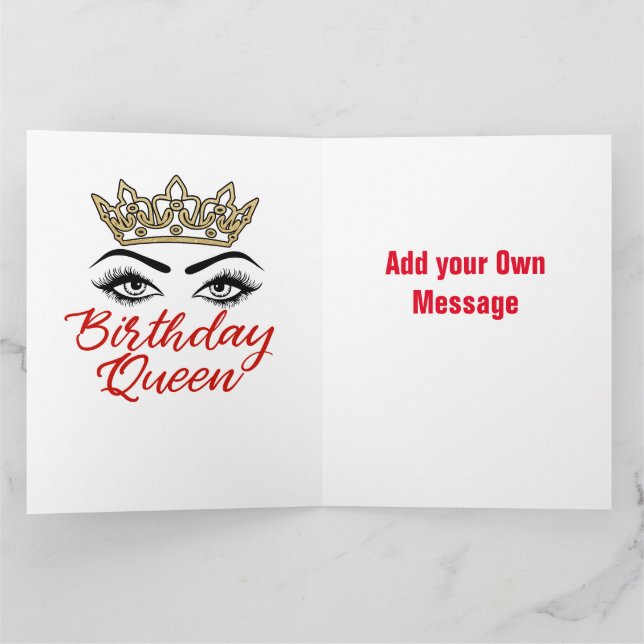 Carte Reine d'anniversaire (Intérieur)