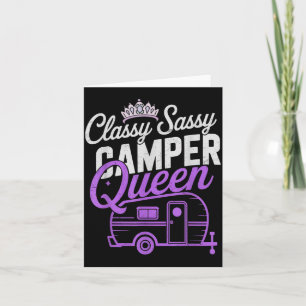 Carte Reine de la caravane vintage vibes de camping sass