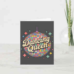 Carte Reine de la danse Boule disco Citation Fête 