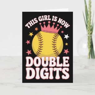 Carte Reine de softball Cette fille a maintenant 10 doub