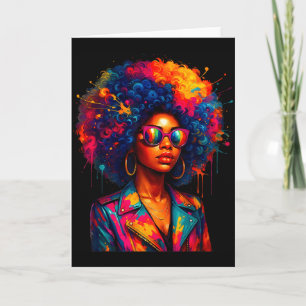 Carte Reine des femmes noires Afro Africaine Mélanine qu