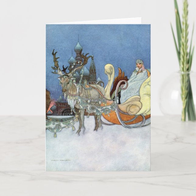 Carte Reine des neiges Russe Princesse Reindeer (Devant)
