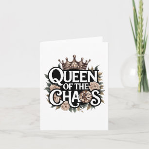 Carte Reine du Chaos Bold Gem Couronne & Floral