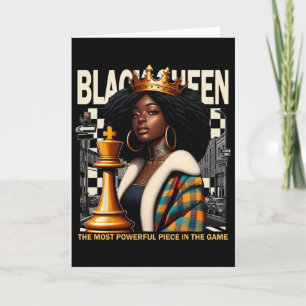 Carte Reine Noire Échecs Empowerment Culture Noire Costu