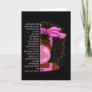 Carte Reine Nubienne Afro-Américaine Magie de Fille Noir