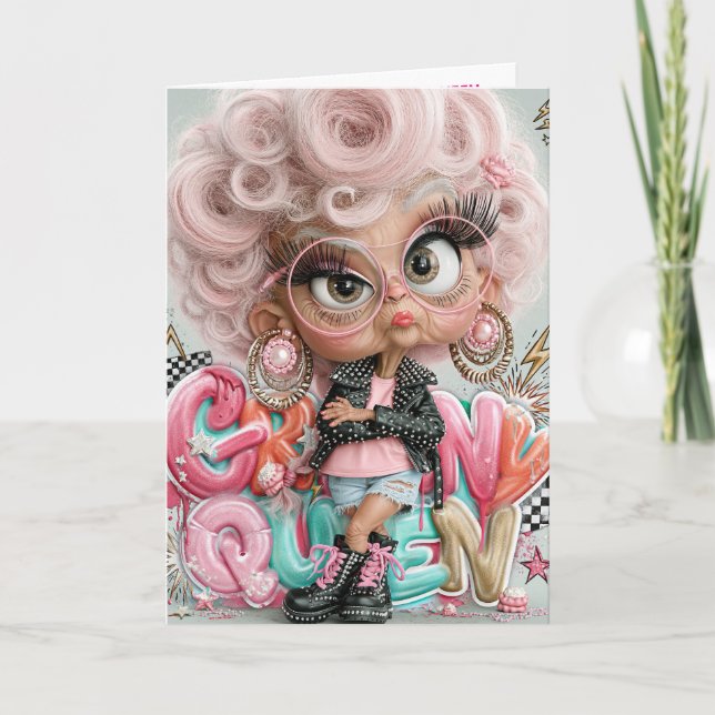Carte Reine Punk Grincheuse et Sassy  (Devant)
