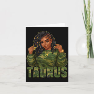 Carte Reine Taureau Locd Femme Noire Camouflage Signe du