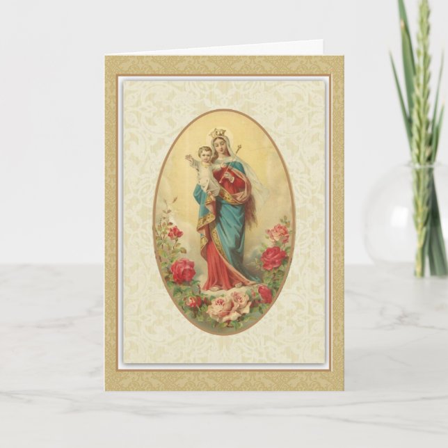 Carte Reine Vierge Marie Bébé Jésus (Devant)