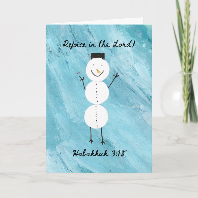 Carte Rejoice in the Lord Snowman Holiday Card (Devant)