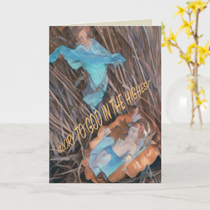 Carte Réjouissez-vous, le Sauveur est né avec l'ange et 