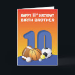 Carte Relation Personnalisée Birth Brother Boy 10e Anniv<br><div class="desc">Frappez un accueil familial à un garçon que vous connaissez qui est sur le point d'atteindre dix ans. Préparez cette carte pour que,  lorsque le jour de la fête viendra,  vous soyez prêt à lui saluer un joyeux 10ème anniversaire.</div>