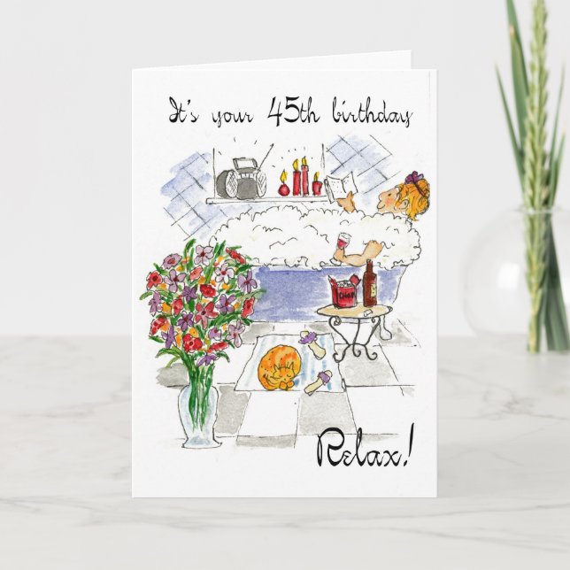 Carte 'Relax' 45e Anniversaire (Devant)