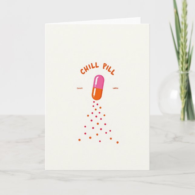 Carte Relaxante Pilule de Détente (Devant)