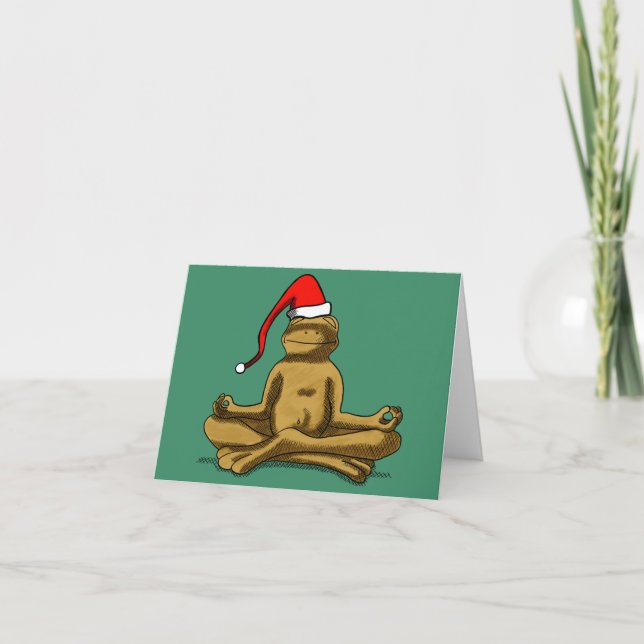Carte Relaxer Frosch zu Weihnachten (Devant)