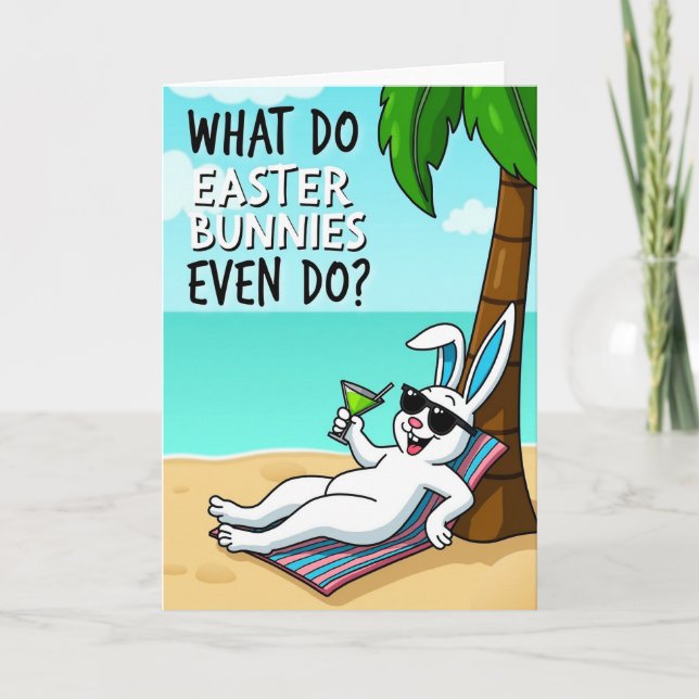 Carte Relaxing Bunny Vacation Card (Devant)
